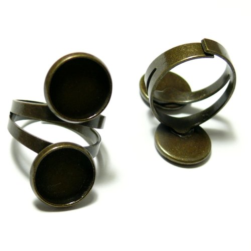 17042015340012br pax 2 supports de bagues double plateau 12mm qualité couleur bronze