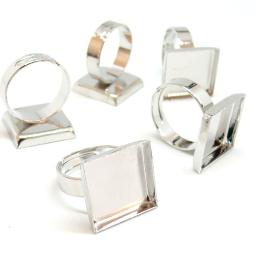 Bn1131357 pax 4 supports de bague carre 20mm qualité, laiton finition argent platine