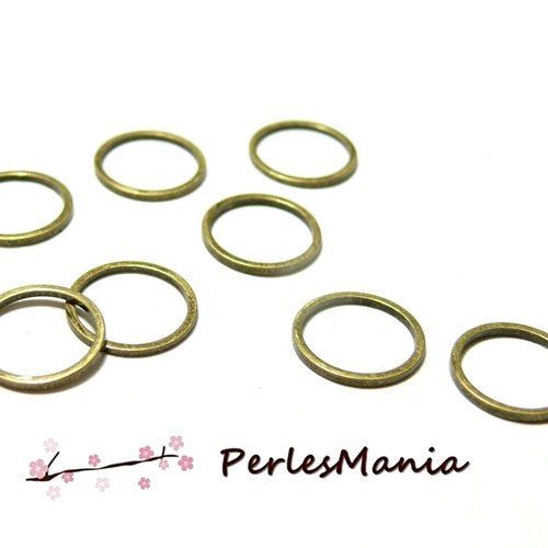 H11187808 pax 50 pendentifs, anneau connecteur fermé rond 8mm, métal finition bronze