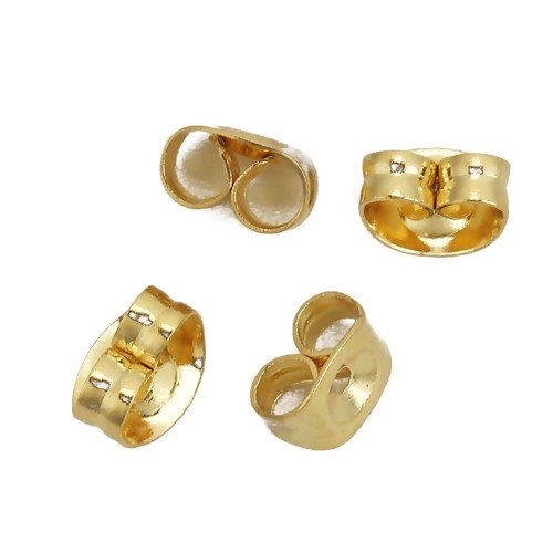 H11g17601g pax 50 embouts, poussoirs pour boucle d'oreille, acier inoxydable 304, finition doré à l'or fin 18k