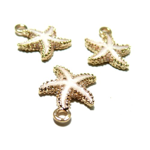 171011174229 pax 4 pendentifs, breloques etoile de mer or rose pâle 18x15mm