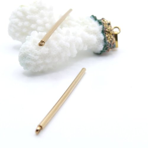 H11m00104g05 – lot de 2 pendentifs tige 42mm – acier inoxydable 304 doré à l'or fin 18k, ionique