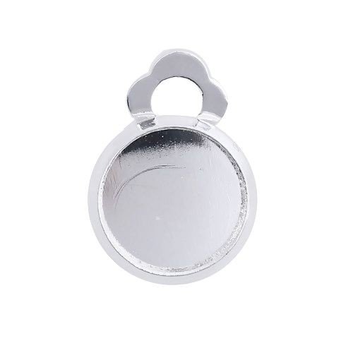 Lot de 4 supports de boucles d’oreille clips 14mm – cuivre coloris argent vif