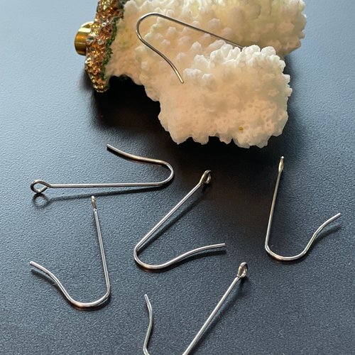 H11e02701bp – lot de 10 crochets boucles d’oreilles 28 mm – acier inoxydable 316l – finition argenté