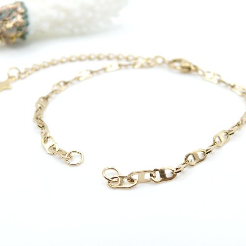 H11jb00887 – lot de 1 bracelet intercalaire maille marin 16.7 cm – acier inox 304 – doré