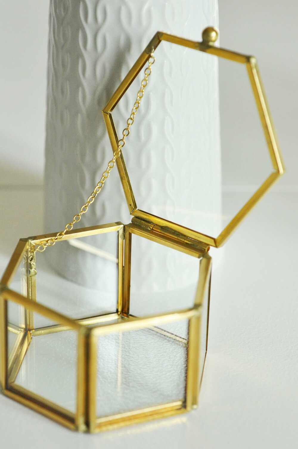 boite à bijoux en verre hexagone boite à bijoux en verre hexagone