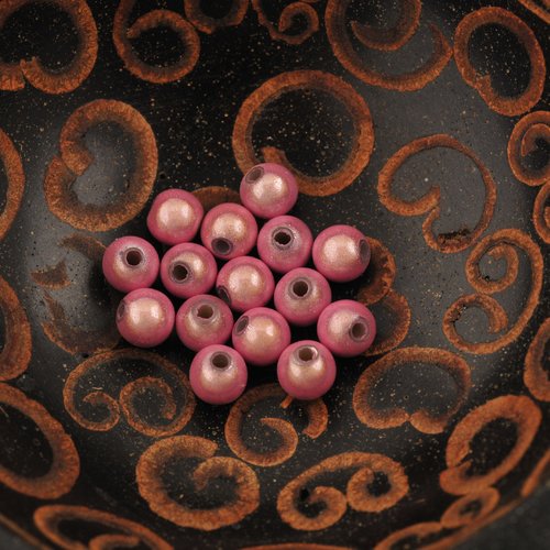 15 perles magiques rondes rose tendre 6 mm