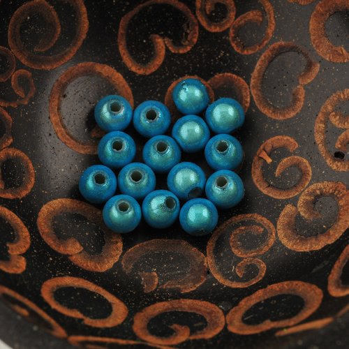 15 perles magiques rondes bleu turquoise  6 mm