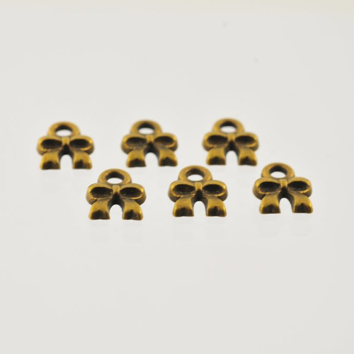 6 breloques nœuds bronze 10 mm