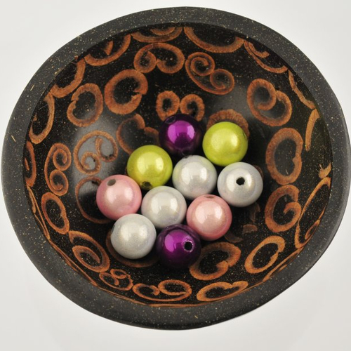 3 assortiments - 10 perles magiques rondes couleurs 12 mm
