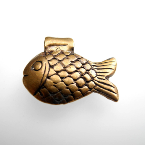Perle poisson intercalaire bronze