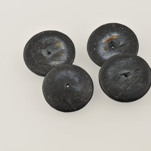 Perles plates artisanales diamètre 25 mm