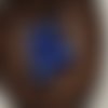 5 perles bleues verre forme poire