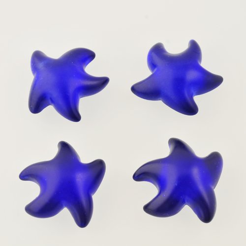 Cabochons à coller étoile de mer bleue en acrylique