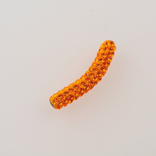 Tube décoré de strass couleur orange pour bracelet