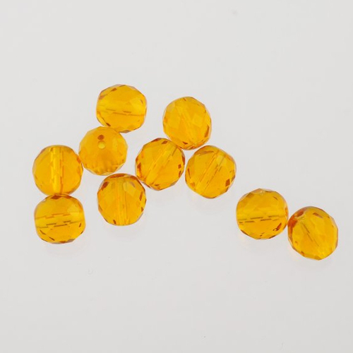 10 perles facettées couleur ambre 10mm