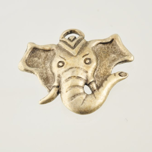 Pendentif éléphant en argent vieilli de 52 mm