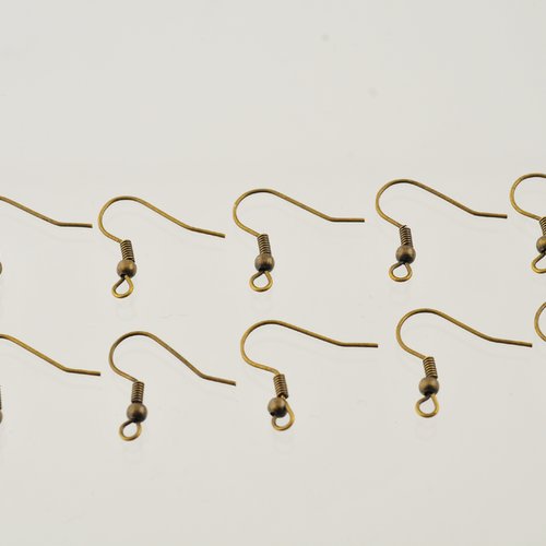 10 boucles d'oreilles crochet couleur bronze