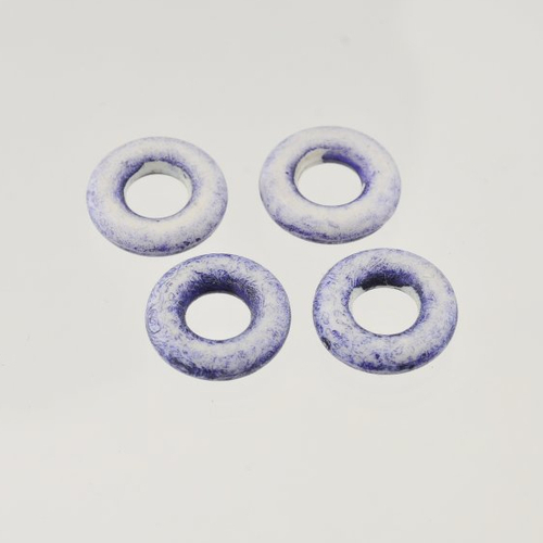 4 rondelles bleues résine teintée 16 mm