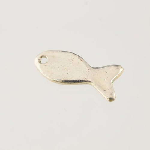 Breloque poisson en métal argenté 25 mm