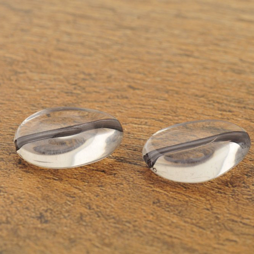 2 perles transparentes cœur noir 24 mm
