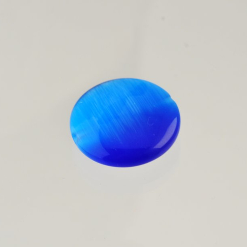 Perle ronde plate bleue 25 mm
