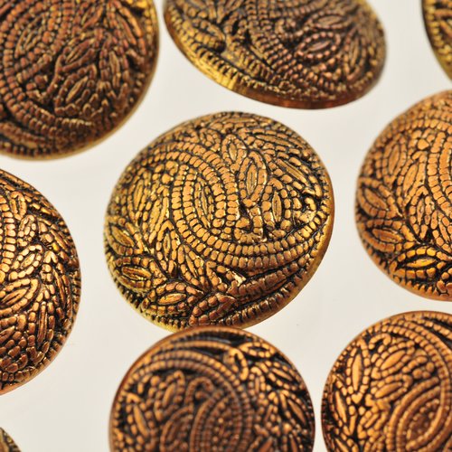 15 boutons vintage cuivre 22 et 18 mm