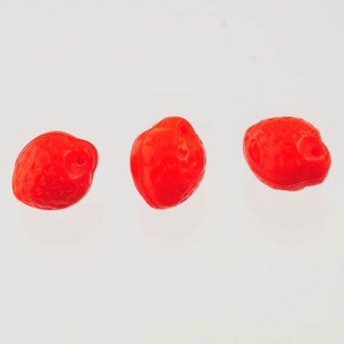3 perles fraise 10 mm