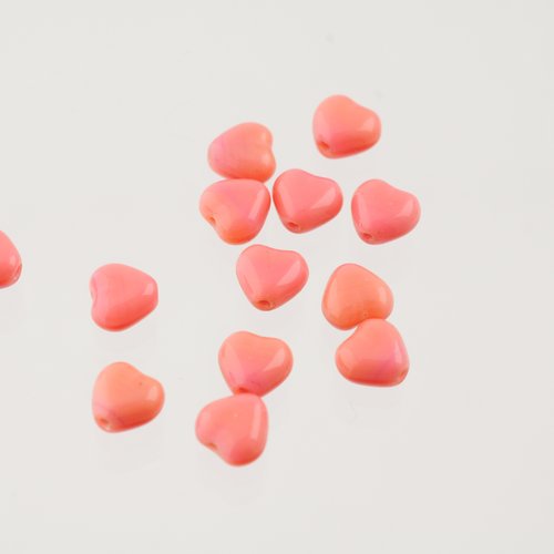 13 perles roses forme cœur