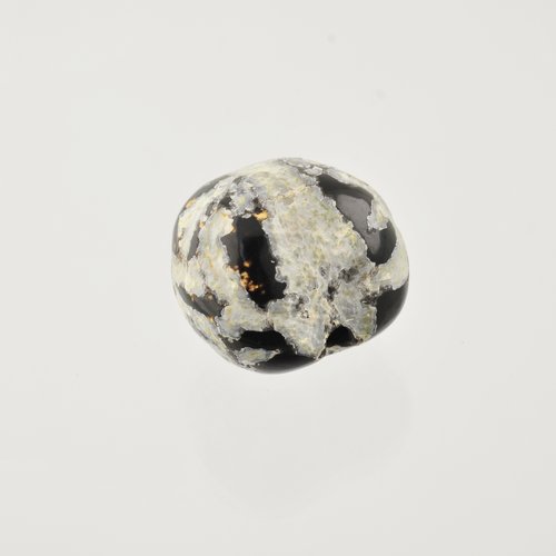 Perle forme cœur marbré noir/blanc 27 mm