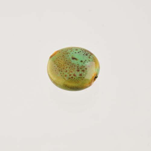 Perle naturelle vert/bleu de 15 mm