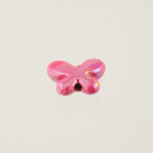 Perle papillon rose en céramique de grèce