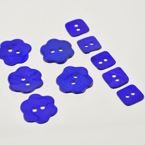 Assortiment boutons nacre bleue