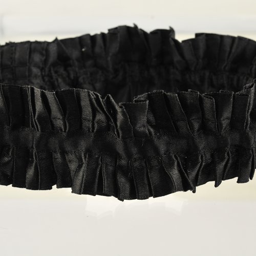 Jarretière à customiser ruban plissé noir