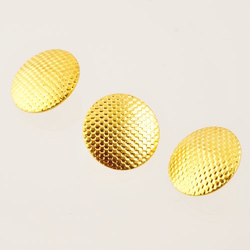 5 boutons métal doré 18 mm