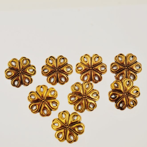 8 boutons fleur 18 mm bronze