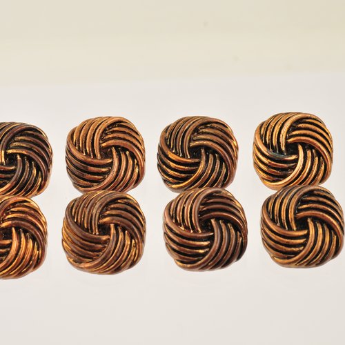 8 boutons couleur cuivre 21 mm