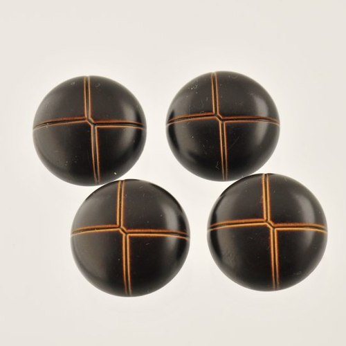 4 boutons imitation cuir 24 mm