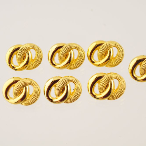 7 boutons dorés 18 x 13 mm