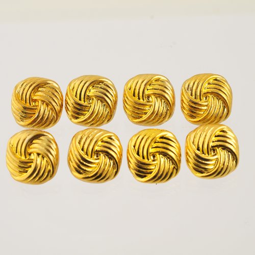 10 boutons dorés 17 mm