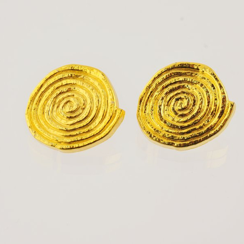 2 boutons dorés spirale de 18 x 20 mm
