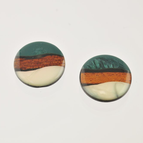 2 boutons tricolores vernis 18 mm