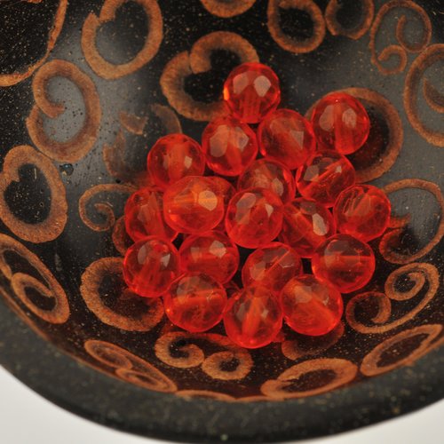 20 perles facette de bohème orange 8 mm