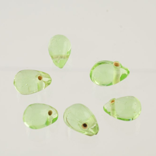 6 gouttes verre couleur vert tendre 12 mm