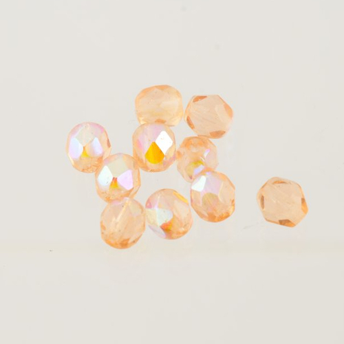 10 perles facette de bohème rose tendre 6 mm