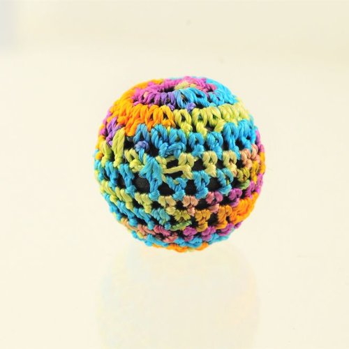 Perle crochetée coton couleurs vives 26 mm