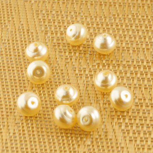 10 perles nacrées 10 mm