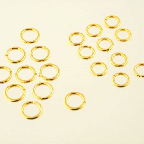 20 anneaux dorés ouverts, 2 tailles