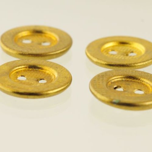 4 boutons dorés ronds 18 mm