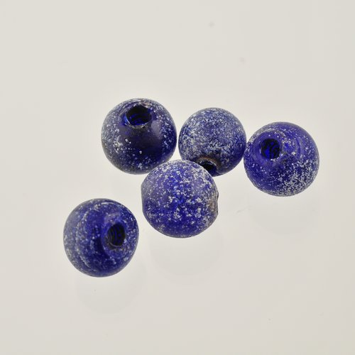 5 perles bleues 12 mm